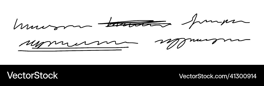 Two lines of unreadable text strikethrough Two lines of unreadable text strikethrough vector image