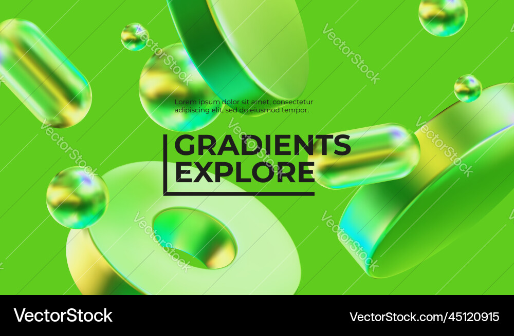 3d background with gradient geometric shapes 3d background with gradient geometric shapes vector image