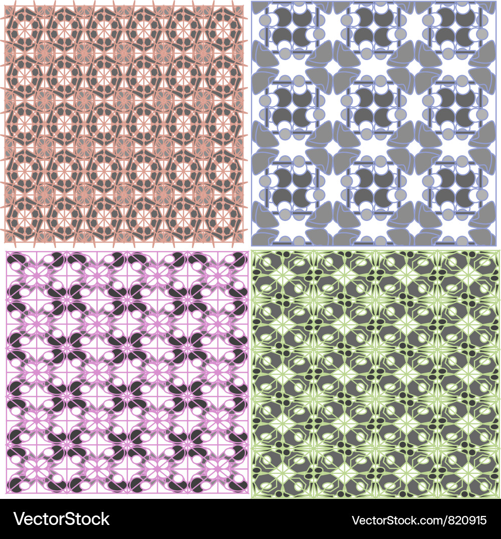 Abstract seamless pattern background set vector image