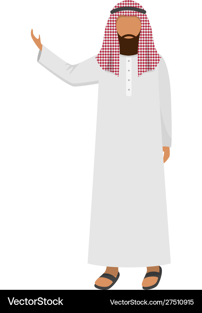 Arabischer Mann Scheich in traditionellen ethnischen Tragen Arabischer Mann Scheich in traditionellen ethnischen Tragen vektorbild