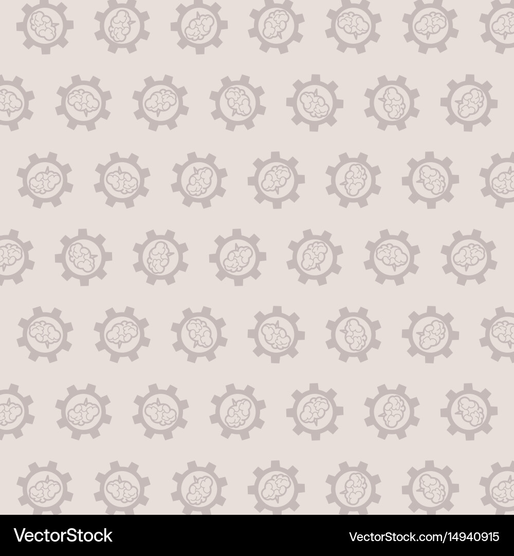 Brain and gears pattern scientific background Vector Image