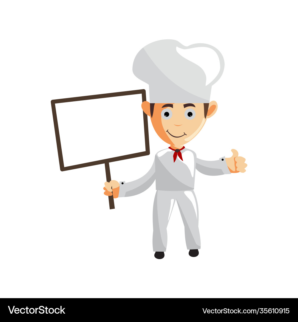 Chef character creation template pose hold blank Chef character creation template pose hold blank vector image