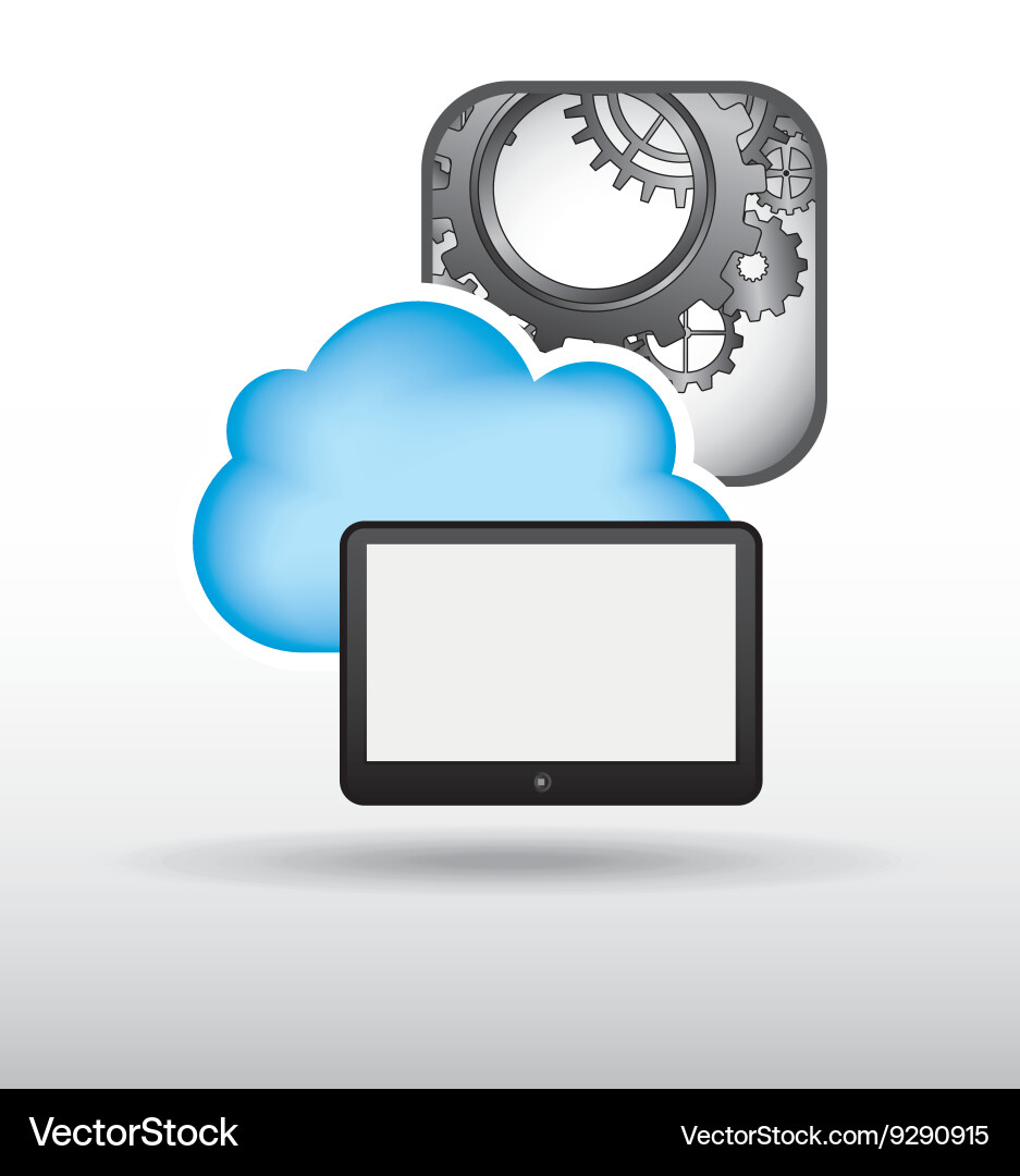 Cloud computing design vector image