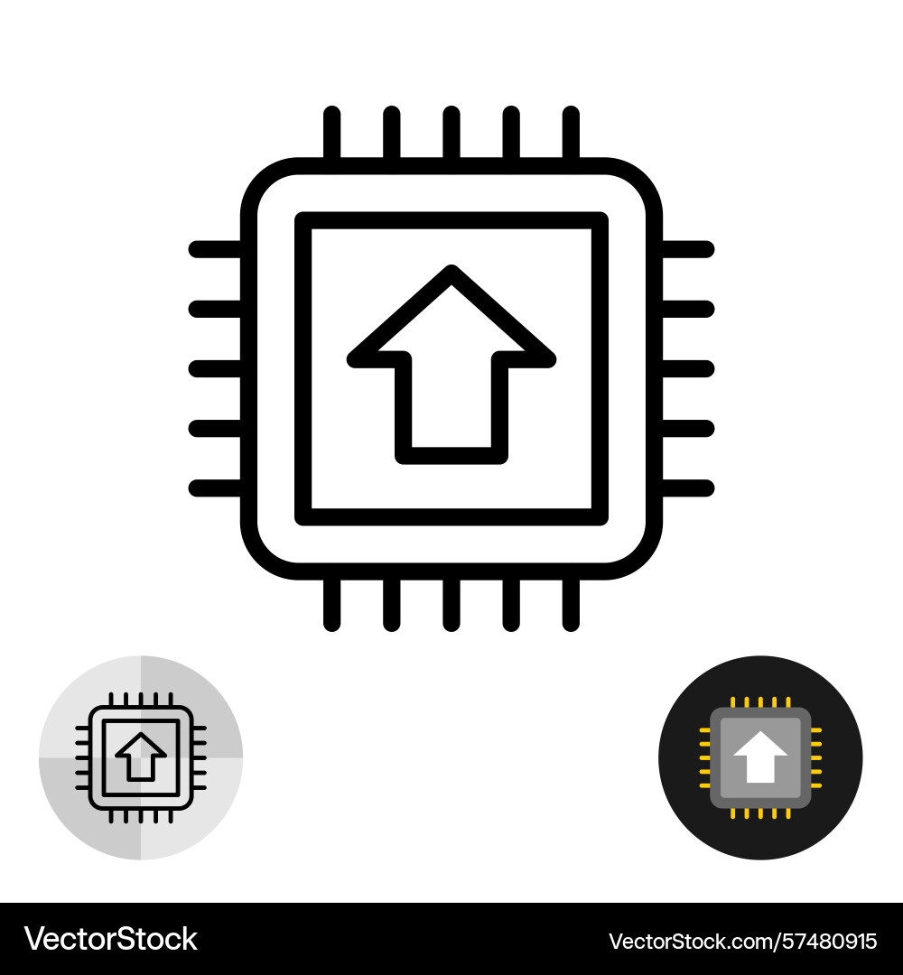 Computer chip upgrade or firmware update icon Computer chip upgrade or firmware update icon vector image