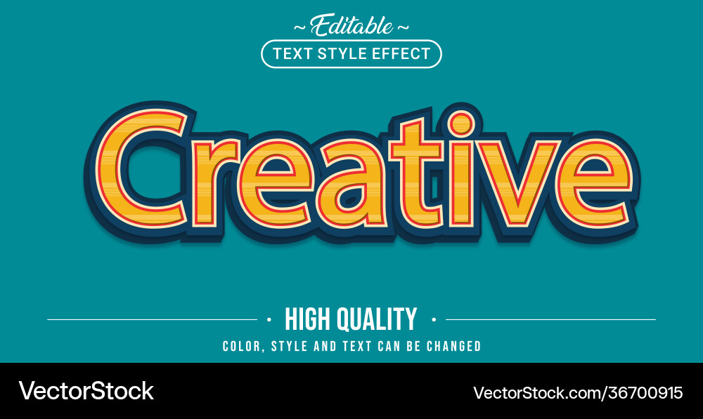 Creative Text Effect - Editable Style vector image