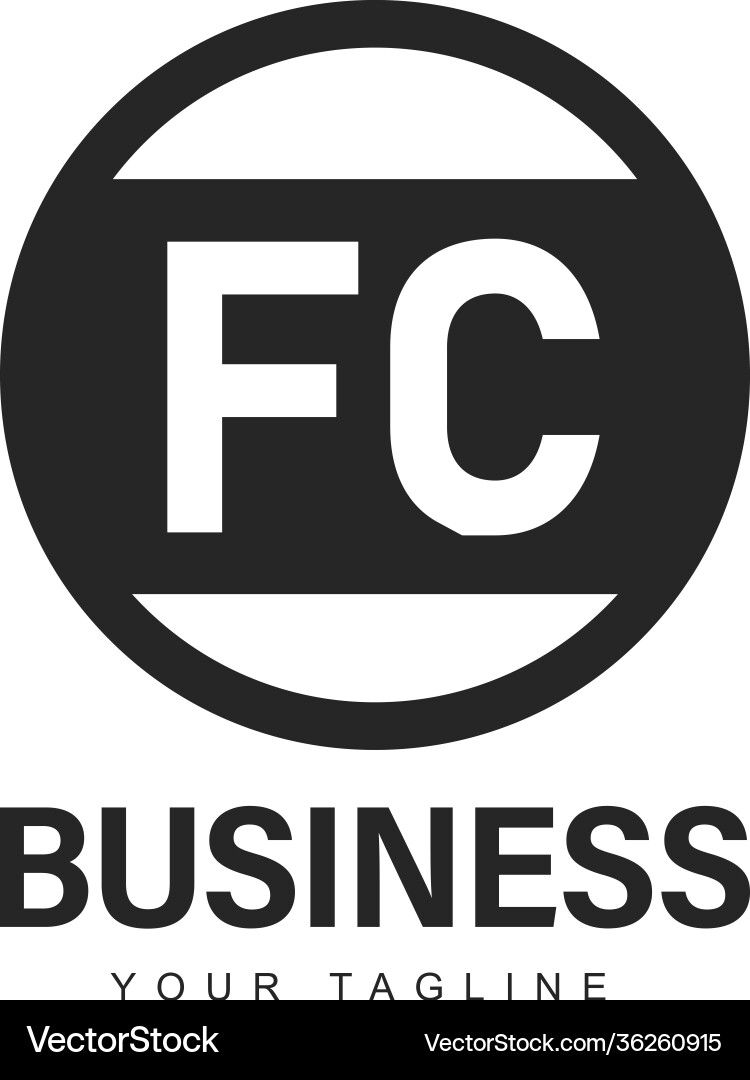 Fc initial a logo design with abstract style vector image