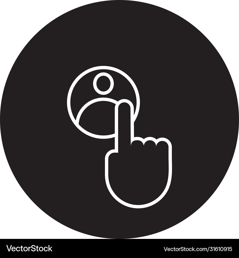 Hand index button line style vector image