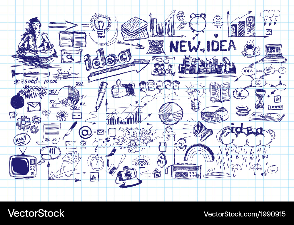 Idea Sketch Background Vector Image