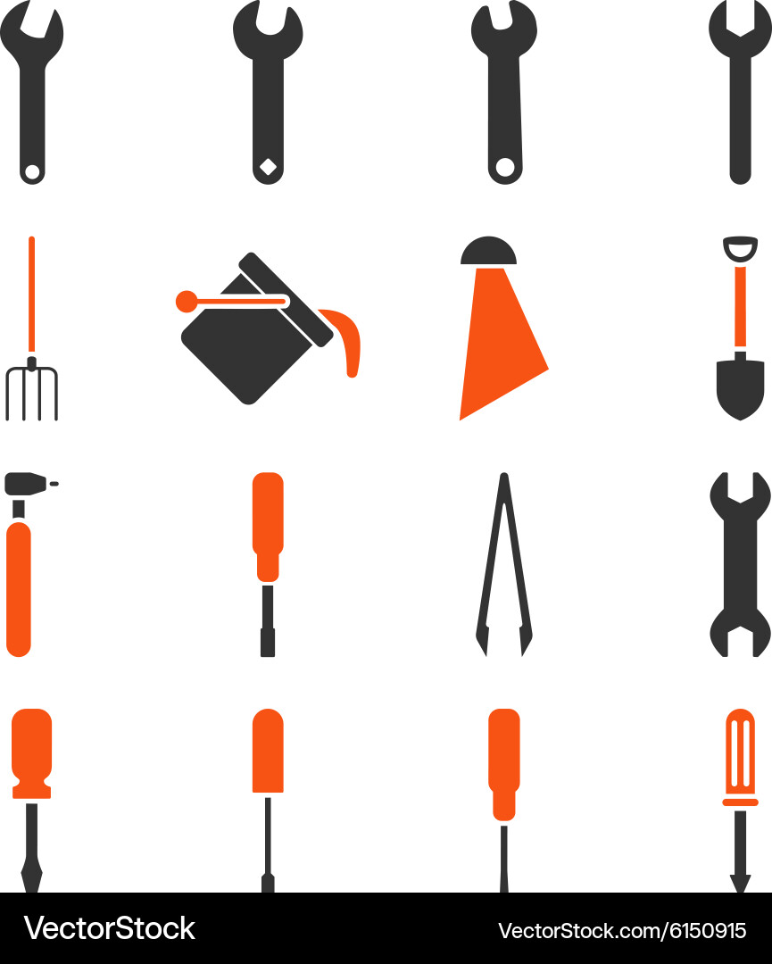 Instruments and tools icon set vector image