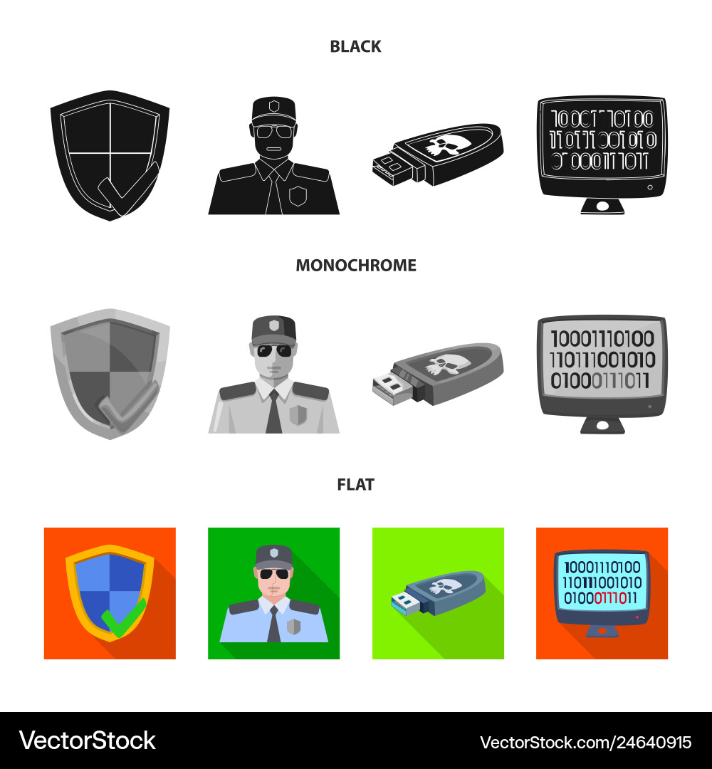 Isolated object of virus and secure sign Isolated object of virus and secure sign Vector Image