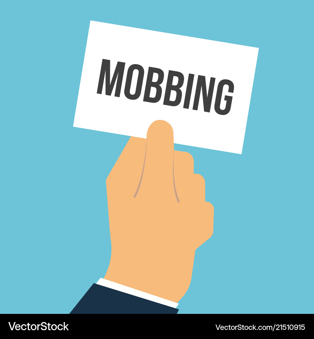 Man showing paper mobbing text Vector Image