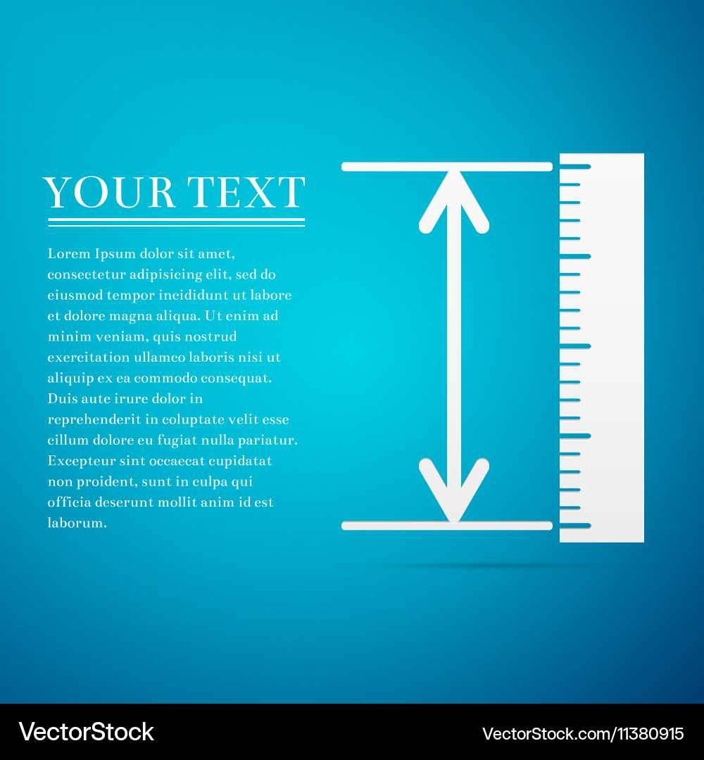 Measuring height and length icon ruler vector image