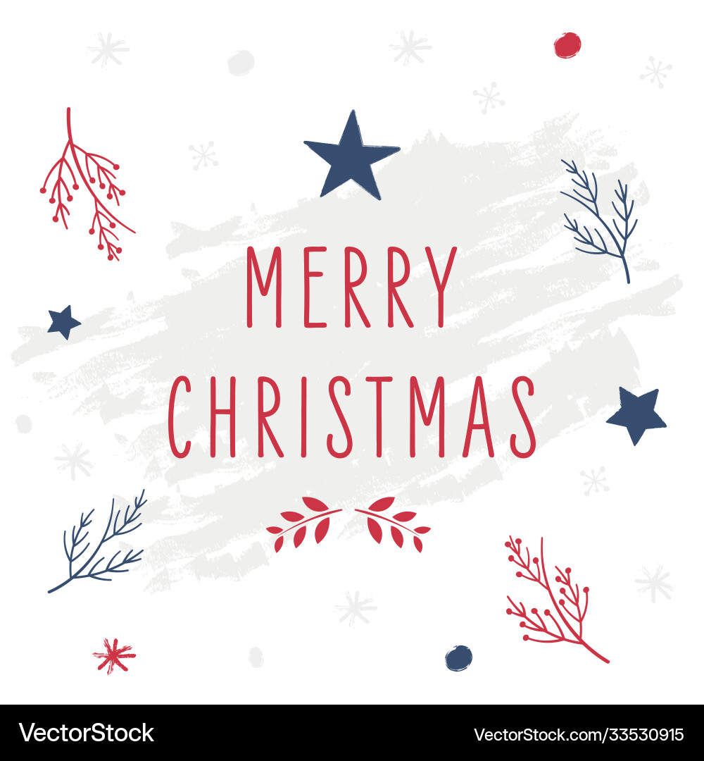 Merry christmas greeting card lettering white Merry christmas greeting card lettering white vector image