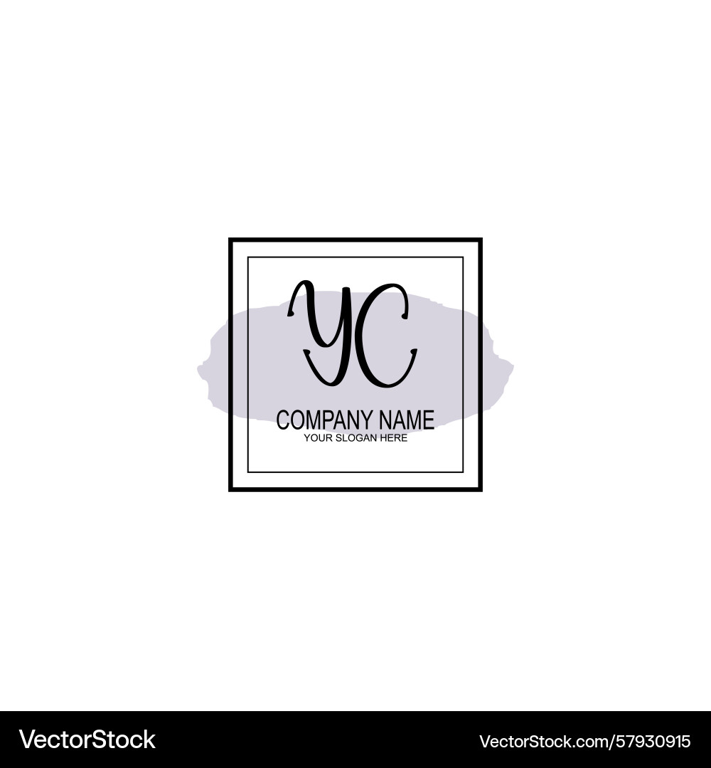 Minimalist handwritten yc initial logo design Minimalist handwritten yc initial logo design Vector Image