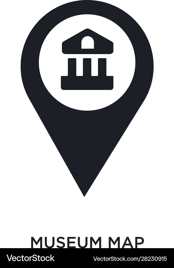 Museum map isolated icon simple element from vector image