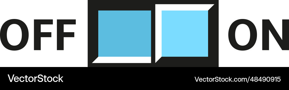 Off on switch in retro computer interface style Vector Image