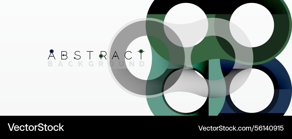 Overlapping circles create modern design green vector image