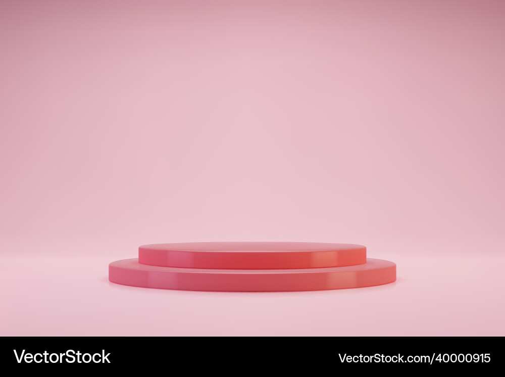 Pastel Pink Double Cylinder Podium Vector Image