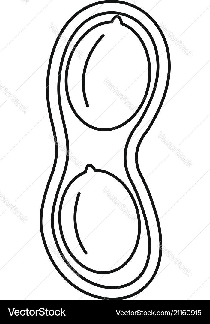 Peanuts shell icon outline style Vector Image