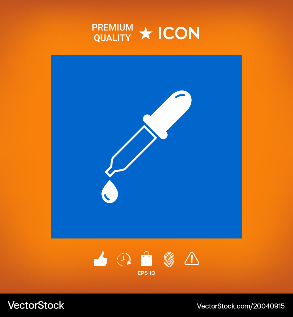 Pipette icon with drop Vector Image