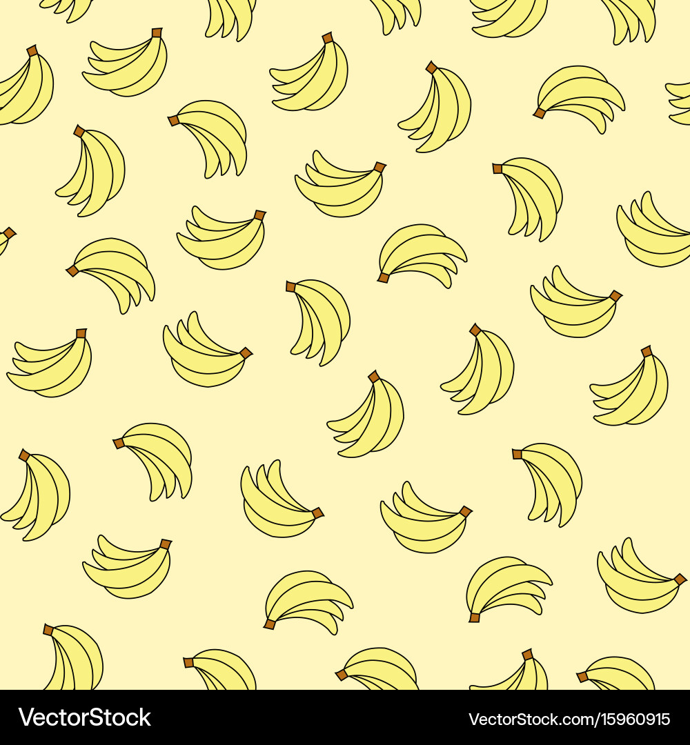 Seamless pattern with bananas on yellow background Vector Image