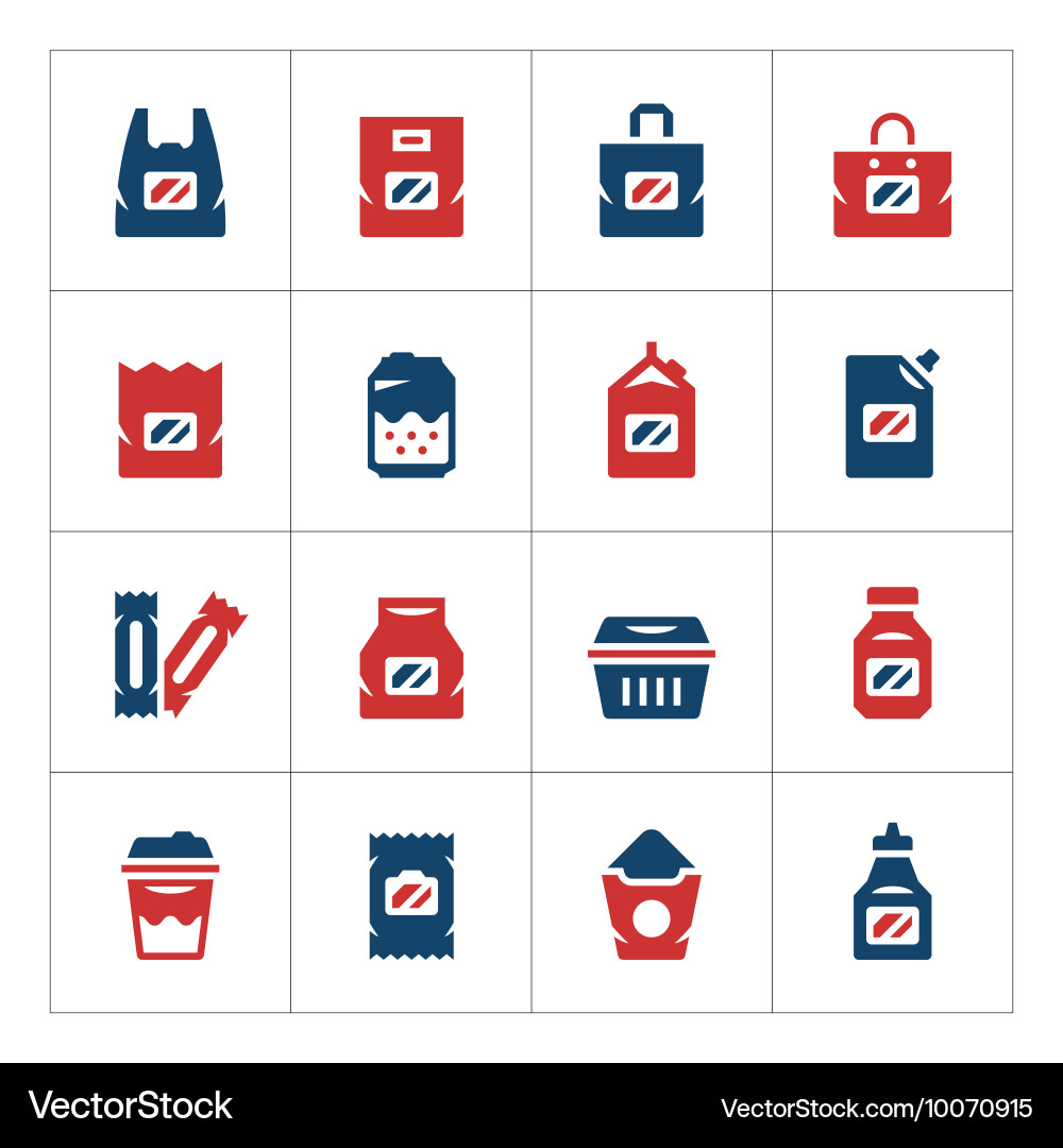 Set color icons of package vector image