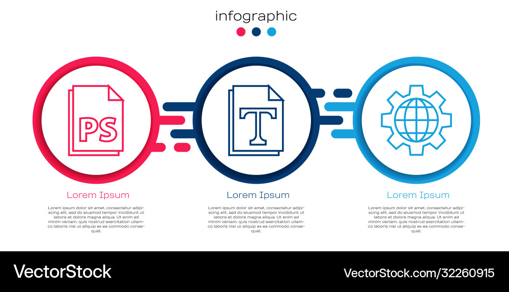 Set line ps file document text Set line ps file document text vector image