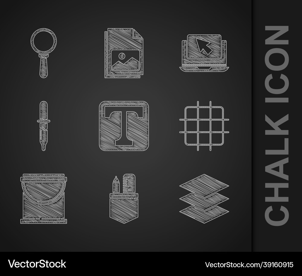 Set text crossed ruler and pencil layers grid Set text crossed ruler and pencil layers grid vector image