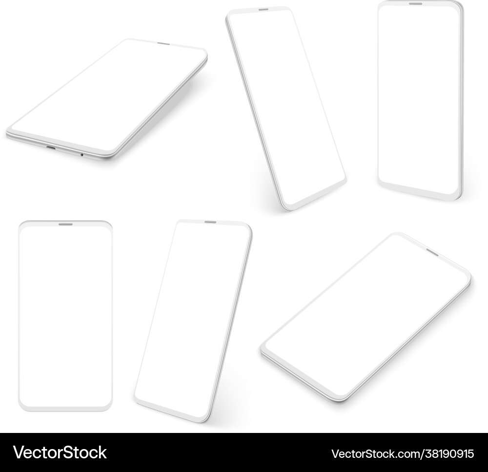 Smartphone realistic devices view from different Smartphone realistic devices view from different vector image