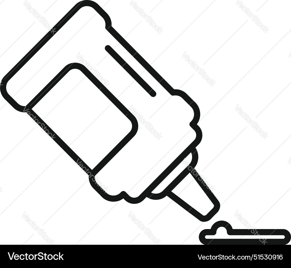 Applying glue from bottle with precision tip vector image