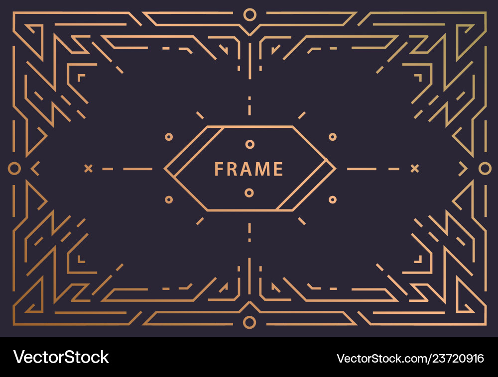 Art deco linear frame with space for text Art deco linear frame with space for text vector image