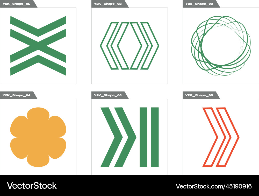 Brutalism shapes large set of retro objects Vector Image