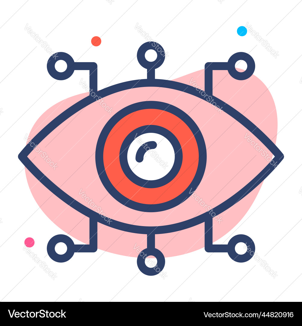 Cyber eye icon user interface as a simple sign vector image
