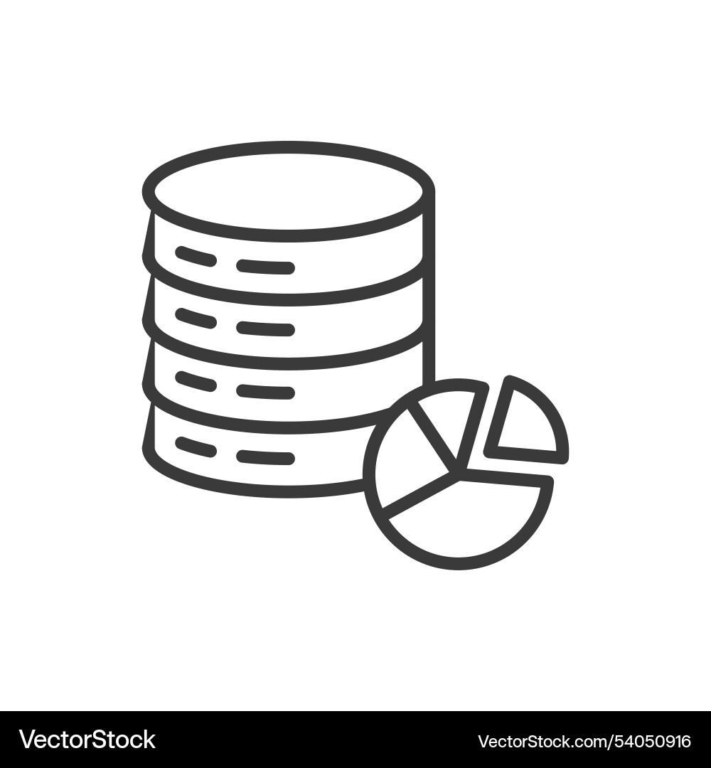 Database parts in line design Database parts in line design vector image