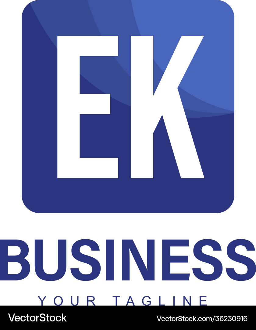 Ek initial a logo design with abstract style Ek initial a logo design with abstract style Vector Image