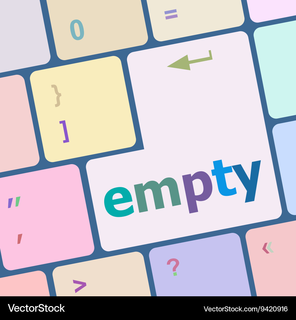 Empty button on computer pc keyboard key vector image