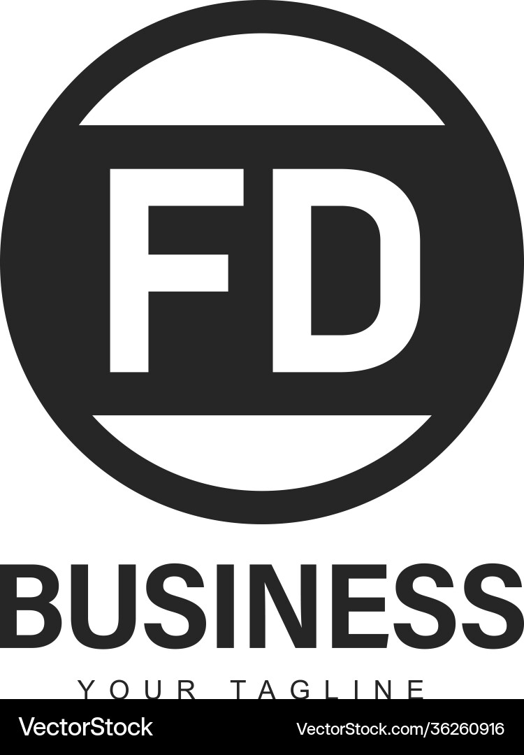 Fd initial a logo design with abstract style vector image