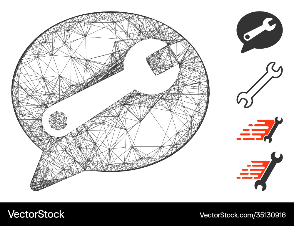 Linear service message mesh Linear service message mesh vector image