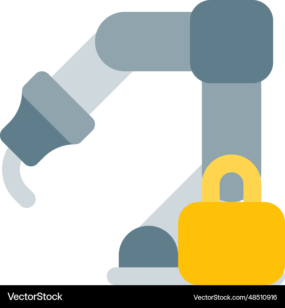 Lock system inbuilt in mechanical arm vector image