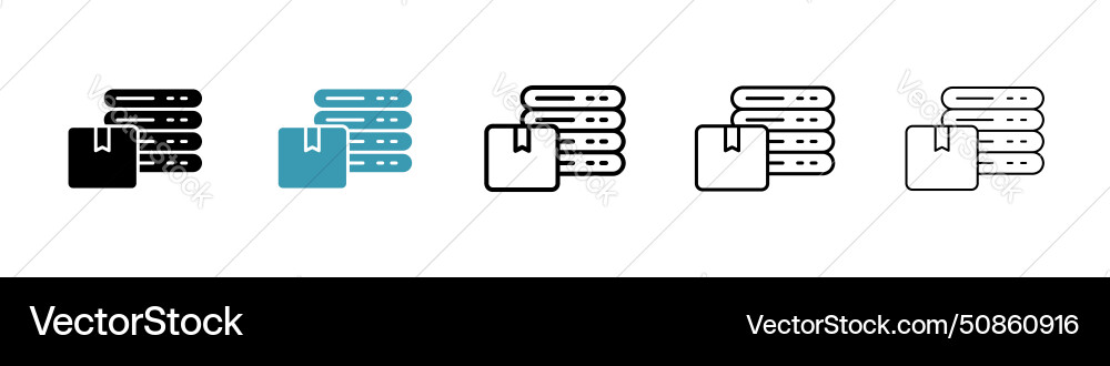 Master data icon set management server vector image