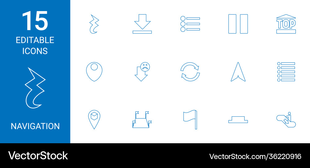 Navigation icons Vector Image