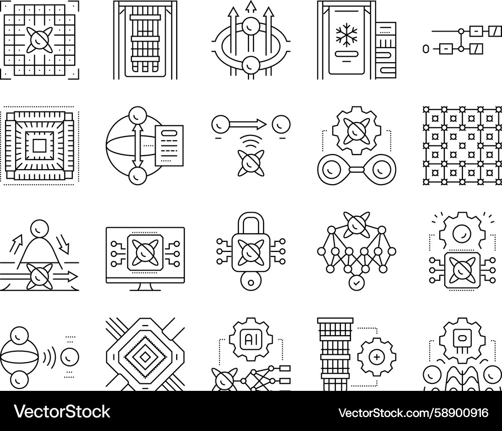 Quantum Qubit Icons - Computing & Science Vector Image