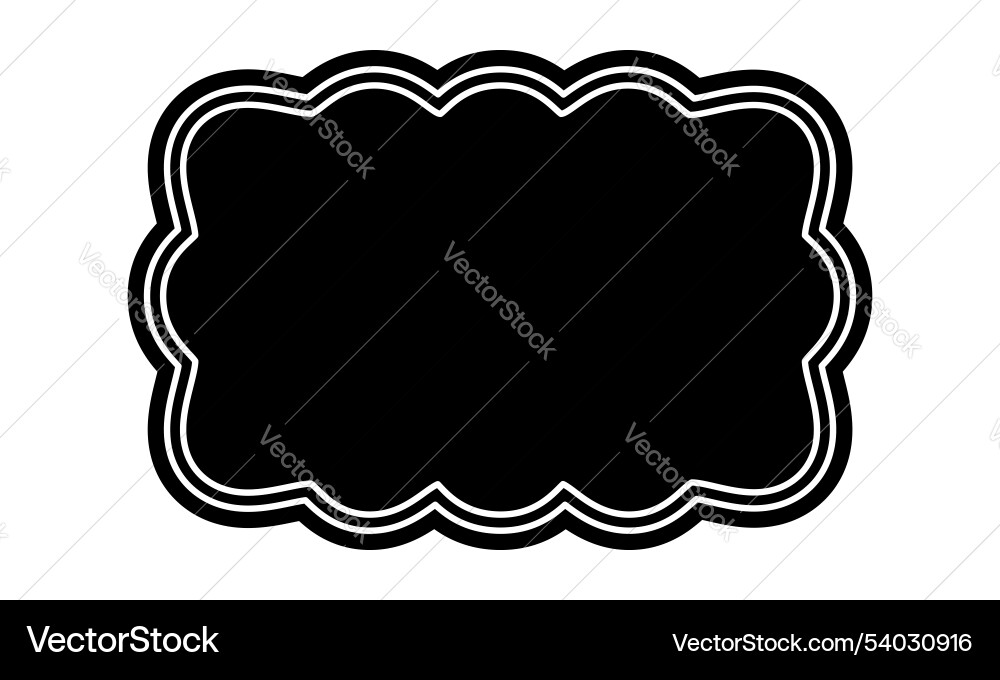 Rectangle shape with scallop edges geometric form Rectangle shape with scallop edges geometric form vector image