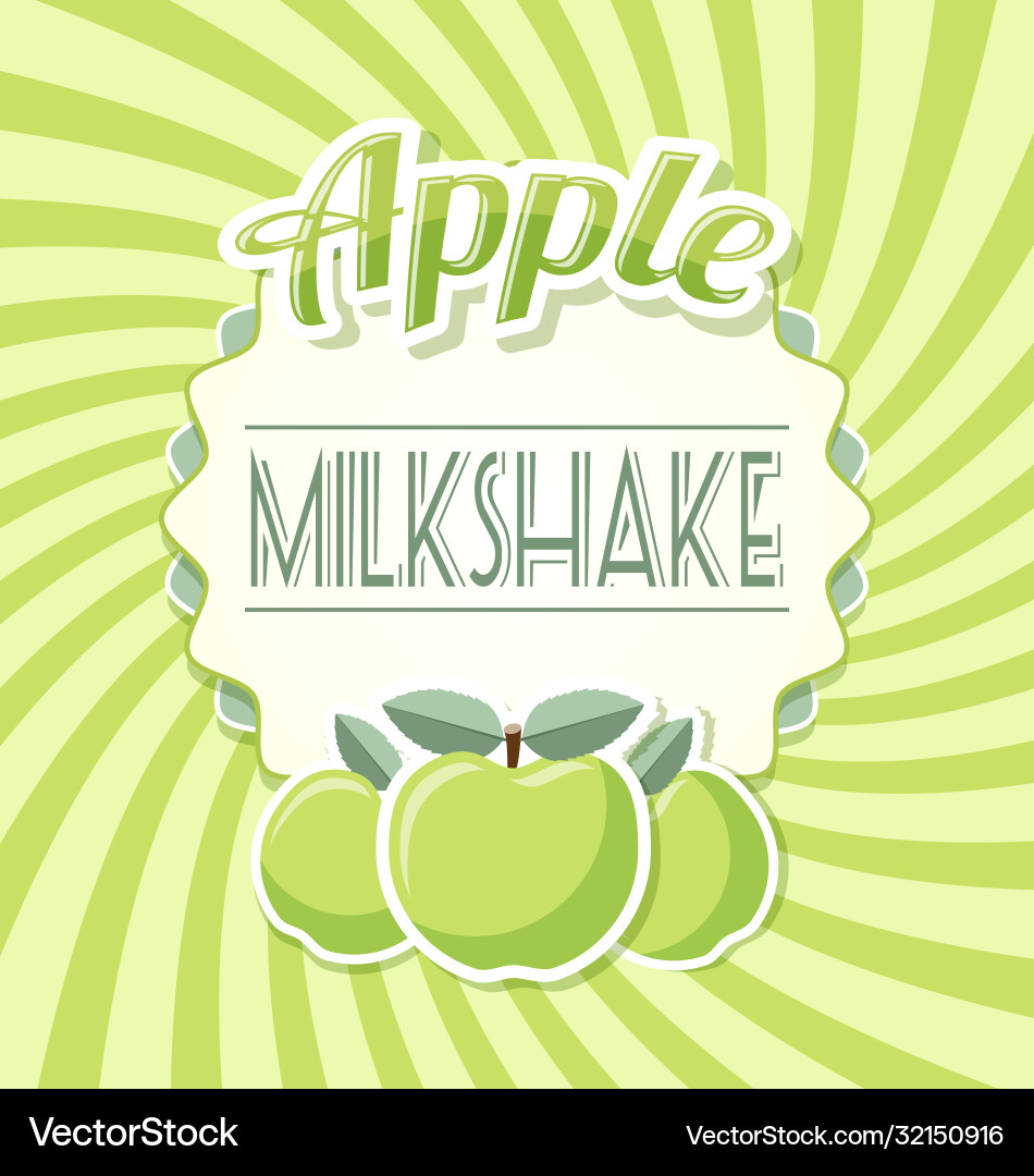 Retro Apple Milkshake Label Vector Image