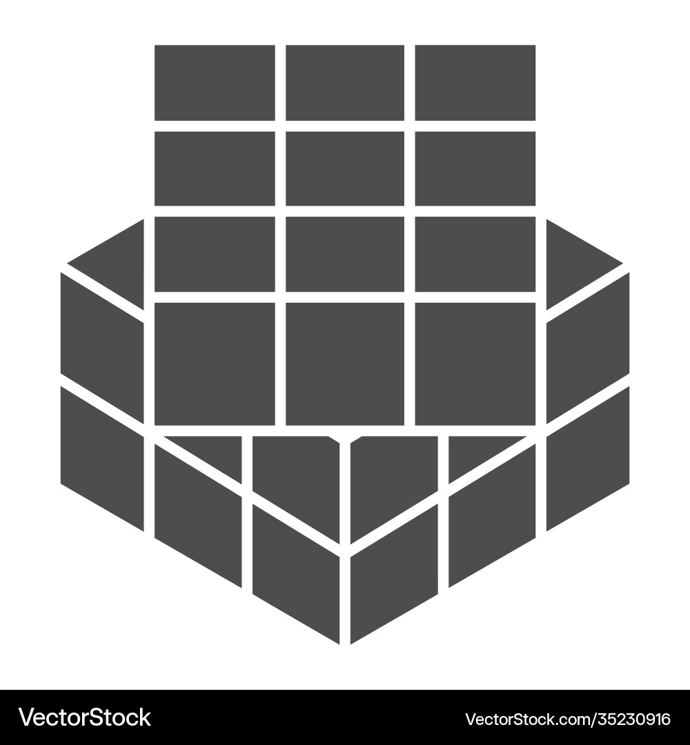 Rubik cube solid icon kid toys concept toy Rubik cube solid icon kid toys concept toy vector image