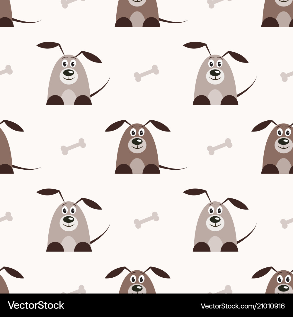 Seamless pattern with brown dogs and bones Seamless pattern with brown dogs and bones vector image