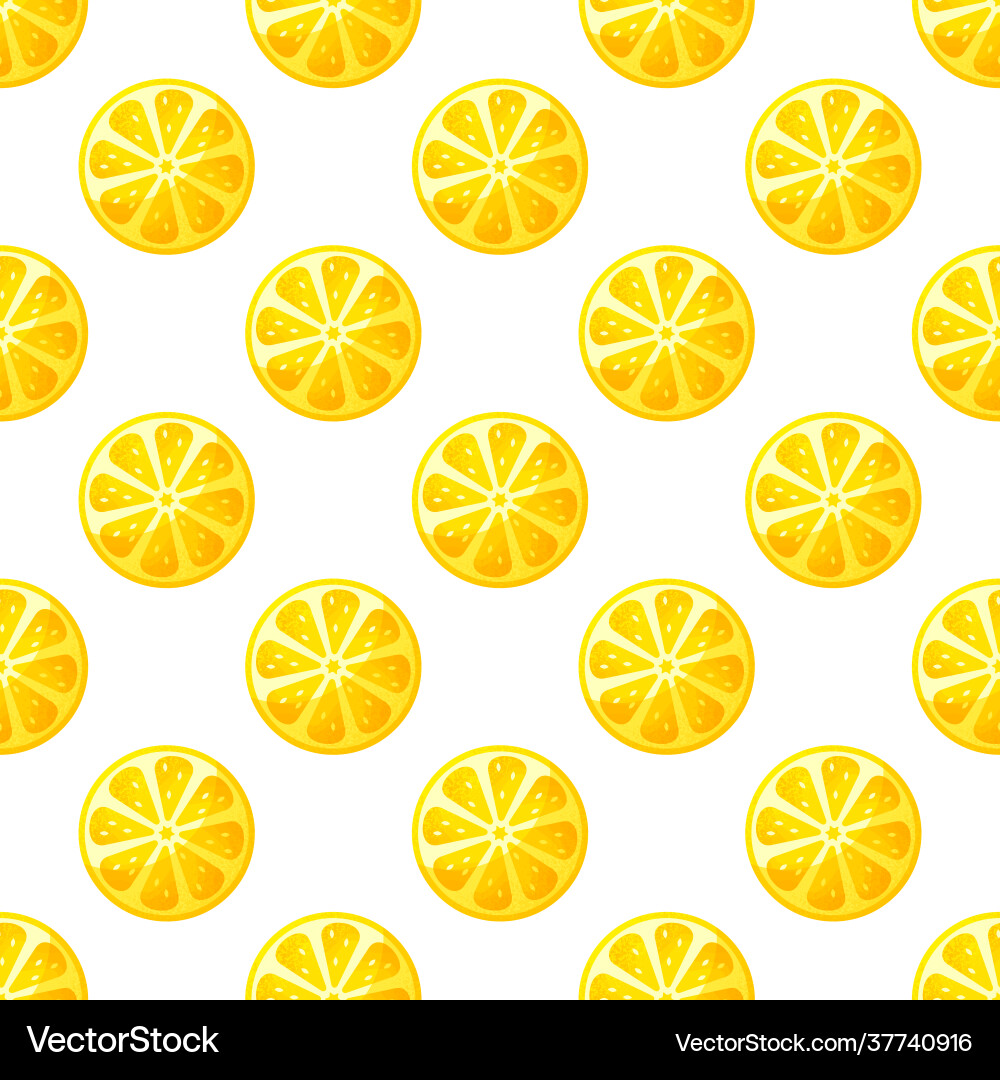 Seamless pattern with lemon slices background vector image