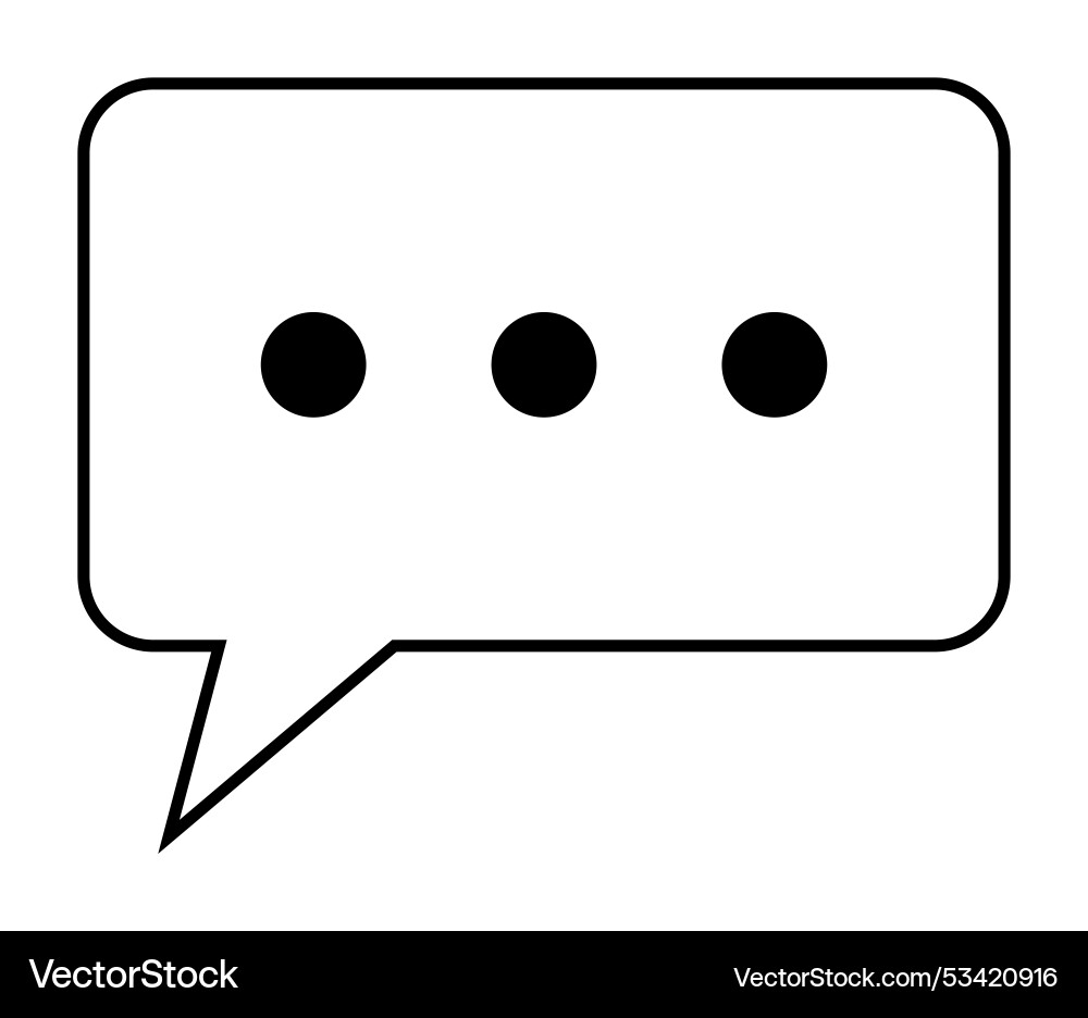 Simple speech bubble icon with ellipsis Simple speech bubble icon with ellipsis vector image