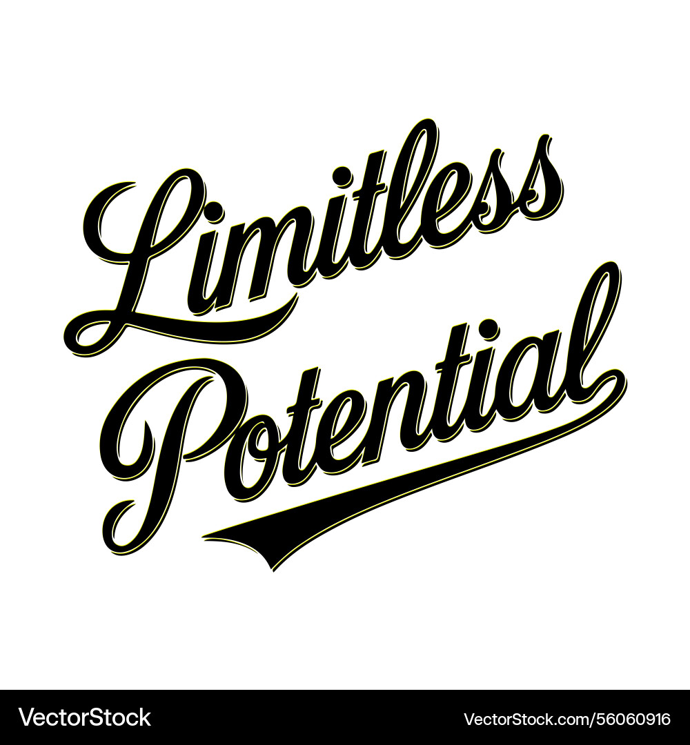 Typography black and white cursive script Vector Image