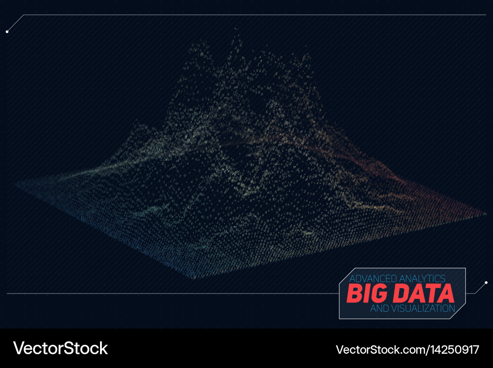 3D Big Data Network vector image